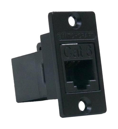 Switchcraft RJ45 Cat6 Feedthru Panel Mount Adaptor, Black, 35.6x29.6x19.1mm
