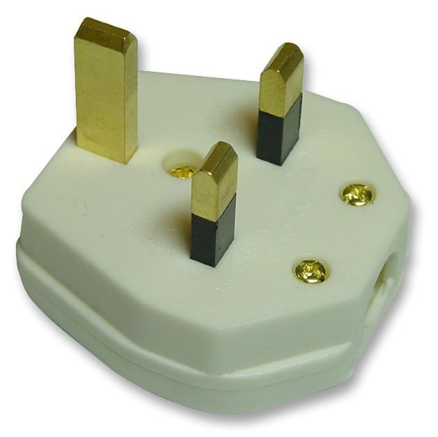PRO ELEC 13A UK Mains Plug, White, 5A Fuse (Pack of 20)