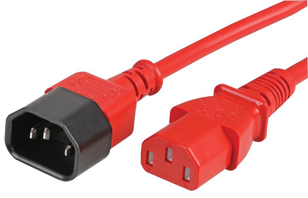 HiLo PRO ELEC IEC C14 to C13 연장 케이블, 빨간색, 1.5m, 10A, 250V