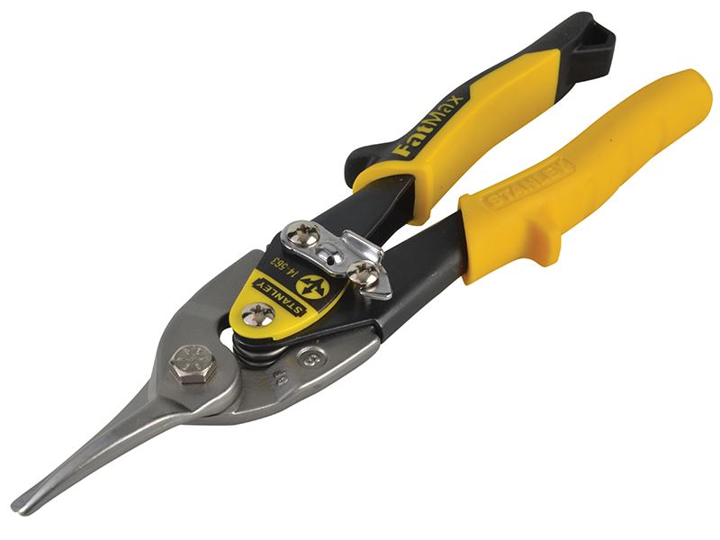 Cisailles aviation STANLEY jaune 250 mm, coupe droite avec étui