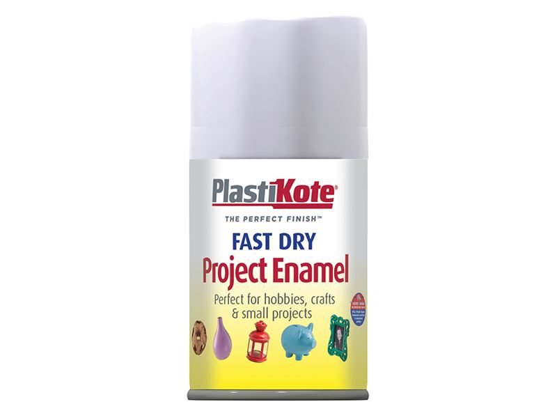 PlastiKote Pintura en Spray Esmalte Secado Rápido, Blanco Mate, 100ml