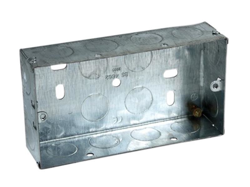 Axiom Metal Twin Socket Box, 25mm Depth (Pack of 5)
