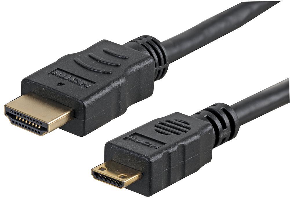 PRO SIGNAL Καλώδιο HDMI, Male σε Mini C Male, 1m, Χρυσές Επαφές