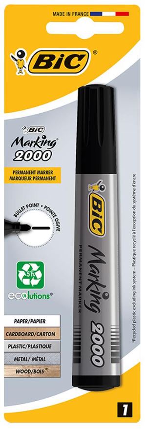 BIC Permanentmarker - 1,7mm Rundspitze Schwarz