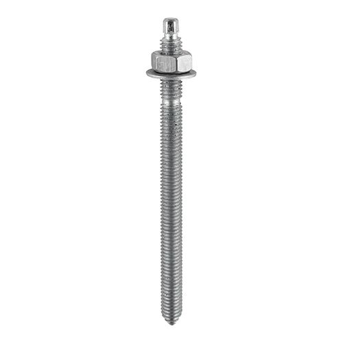 Kit de goujons d'ancrage chimique galvanisés Timco M12 x 160mm (10 pièces)