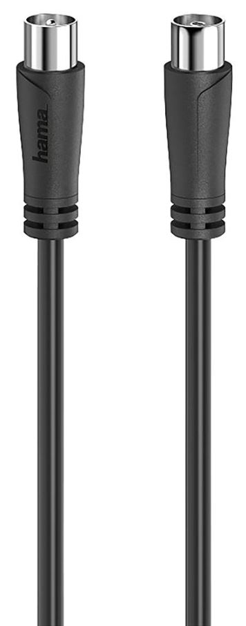 HAMA Koaxial-Verbindungskabel, Stecker auf Buchse, 1,5m, Schwarz