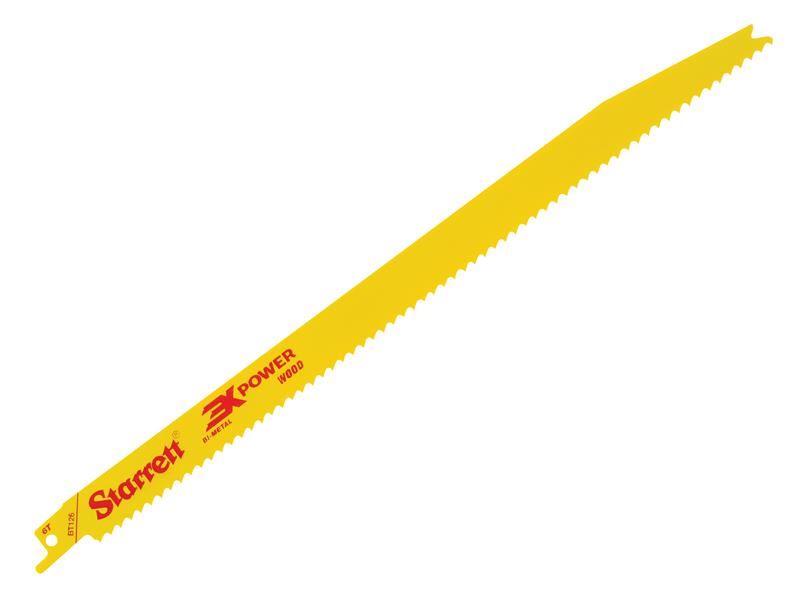 Starrett BT126-5 Bi-Metal Reciprozaagblad, Hout Gebogen 300mm 6 TPI (5 stuks)