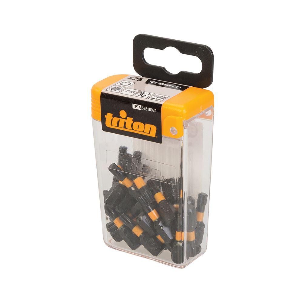 Triton T25 Impact Screwdriver Bit Set, 25mm, 25-Pack