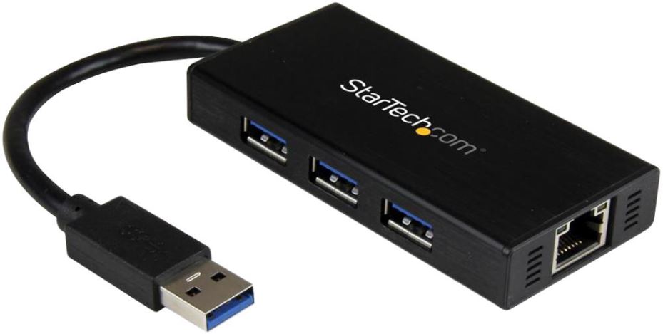 StarTech USB 3.0 Hub with Gigabit Ethernet, 3-Port