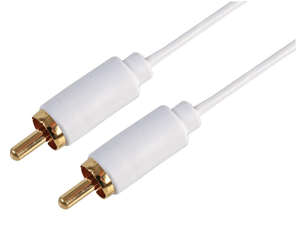 PRO SIGNAL Slim Phono RCA to RCA Lead, 2m, White