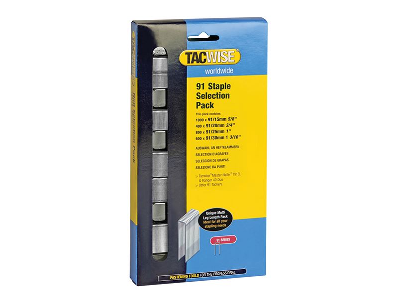 Tacwise 91 Narrow Crown Staples Selection - 2800 Pack