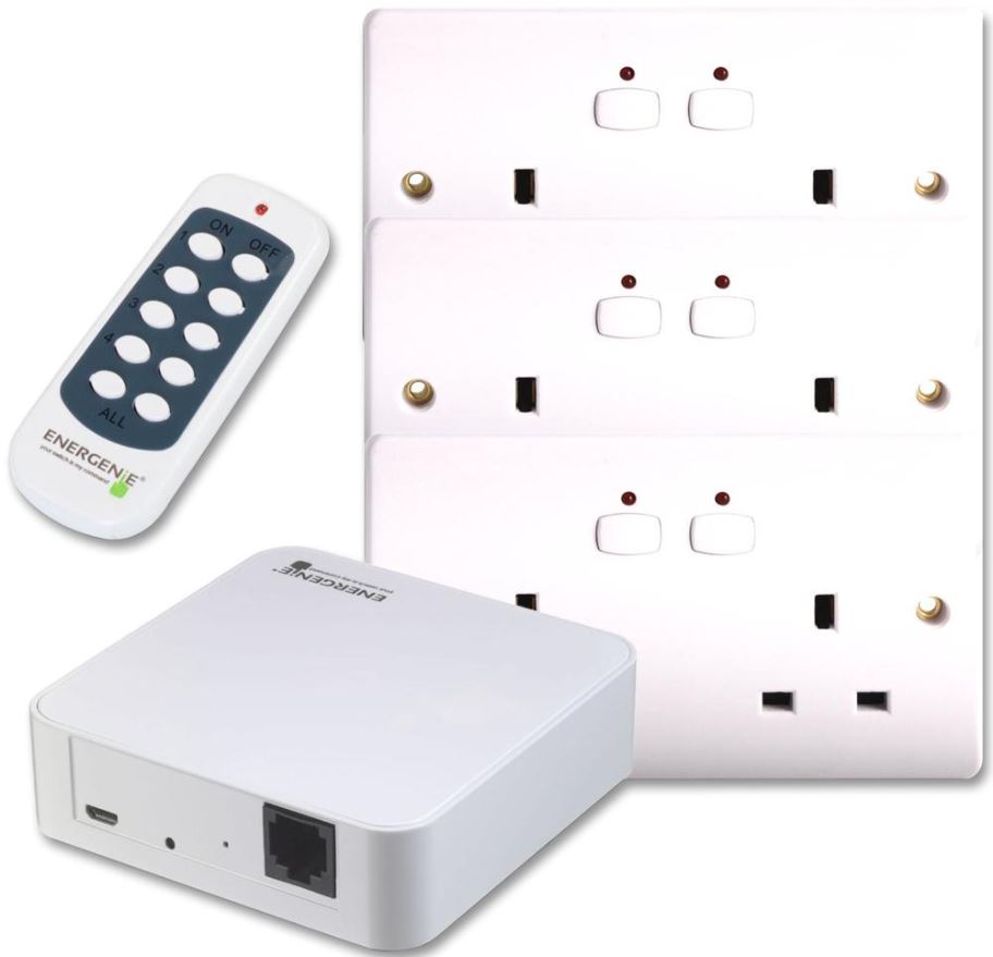 MiHome White 2 Gang Socket & Smart Hub Bundle