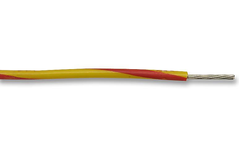 MULTICOMP PRO 16/0.20mm Equipment Wire, PVC Insulated, Red/Yellow, 100m