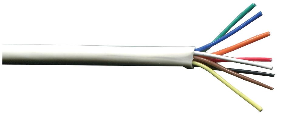 PRO POWER 8-Core Alarm Cable, LSF, 0.22mm², White, 100m