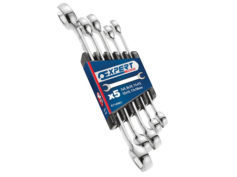 Expert Flare Nut Wrench Set, 5-Piece, Chrome Vanadium Steel