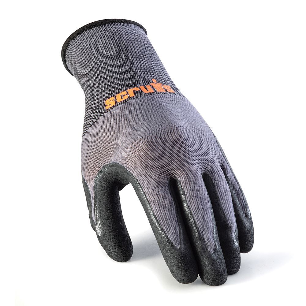 Scruffs Worker Gloves, Grey, 5-Pack, Size M/8