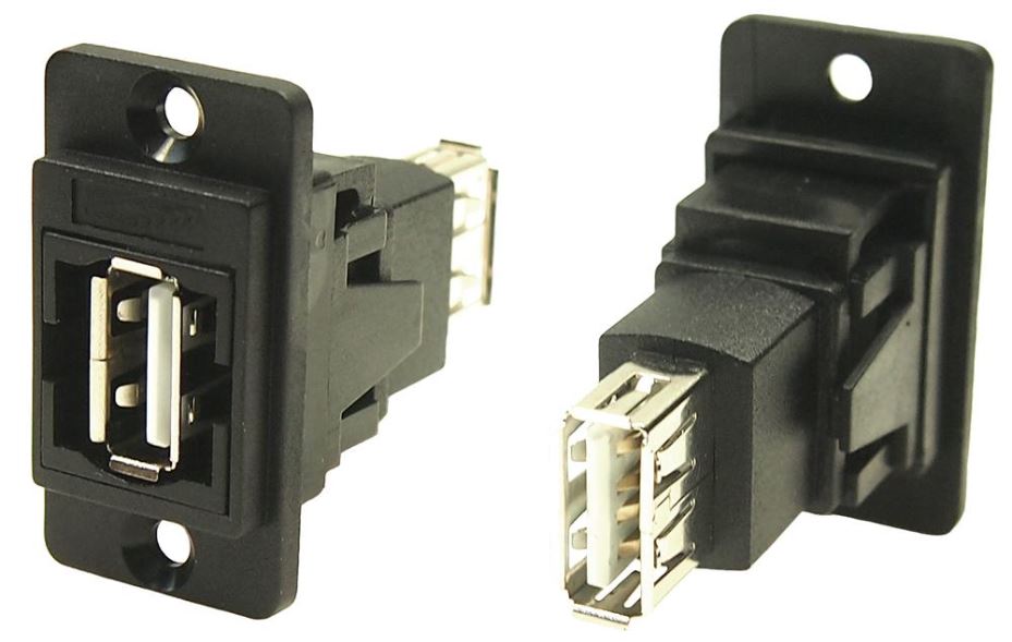 CLIFF ELECTRONIC COMPONENTS - Dualer USB 2.0 Typ A Durchsteckadapter, Slim, 35,