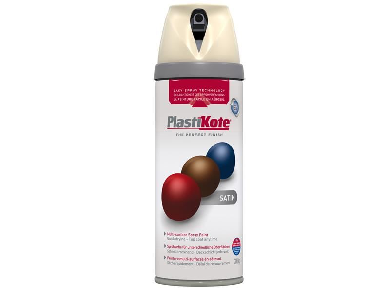 PlastiKote Pintura en Spray Satinado Gris Beige Twist & Spray, 400ml