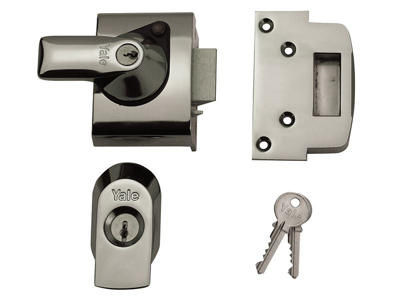 Yale BS2 Nightlatch Lock, 40mm Backset, Chrome Finish