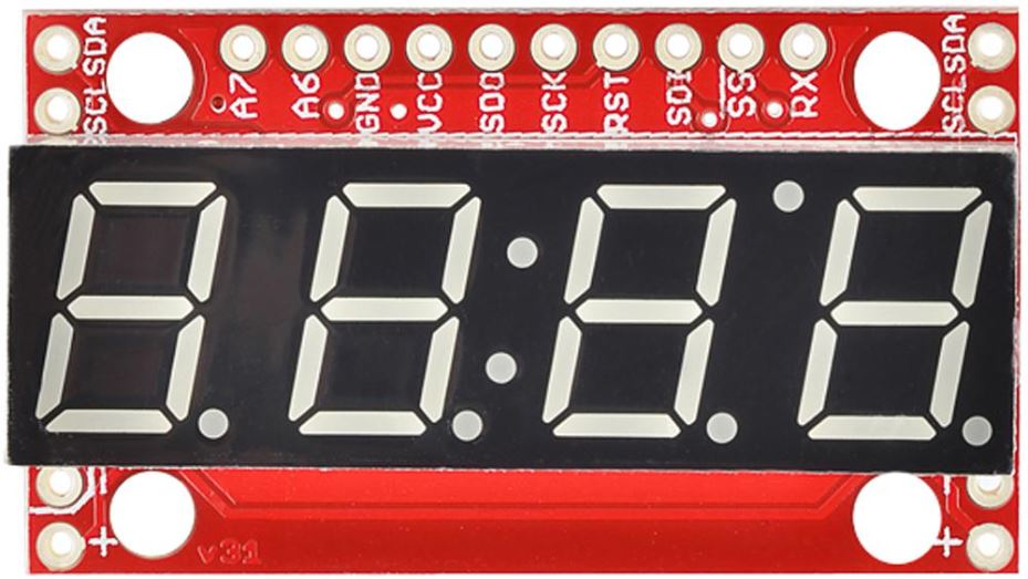 SparkFun 7-Segment Serial Display Board, 4-Digit, 41x23mm