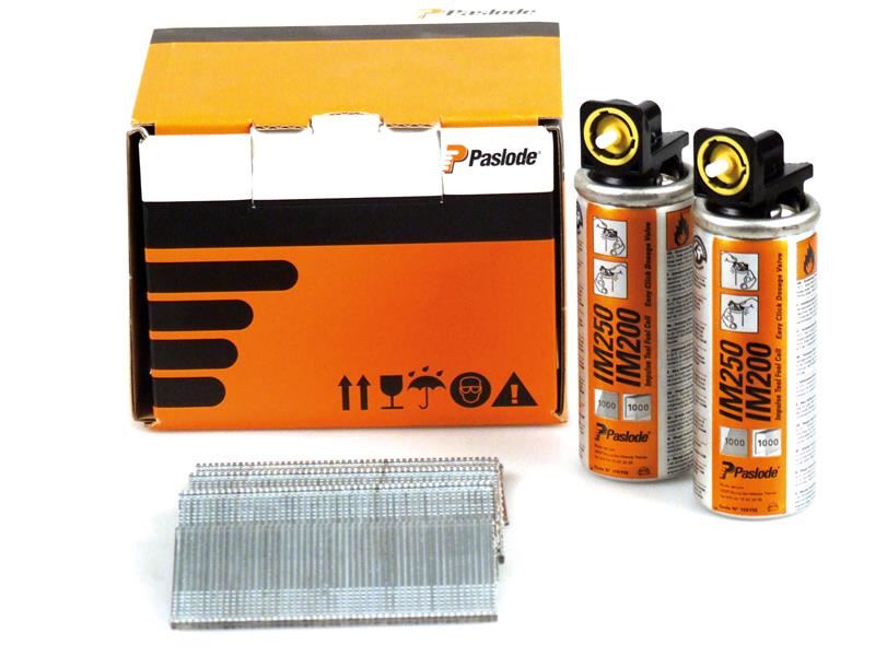 Paslode IM65 Clavos Galvanizados Rectos 32mm, Paquete de 2000 con Celdas de Gas