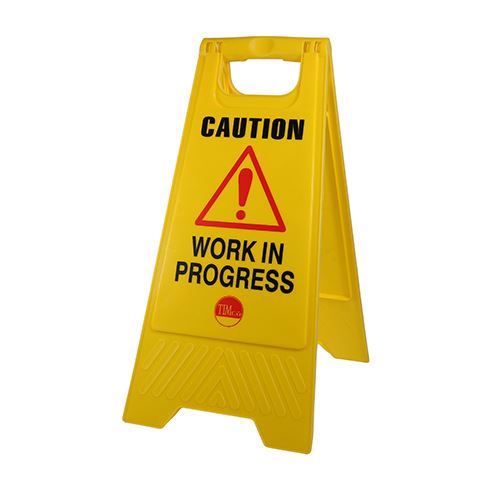 Timco A-Frame Caution Work in Progress Safety Sign, 610x300mm