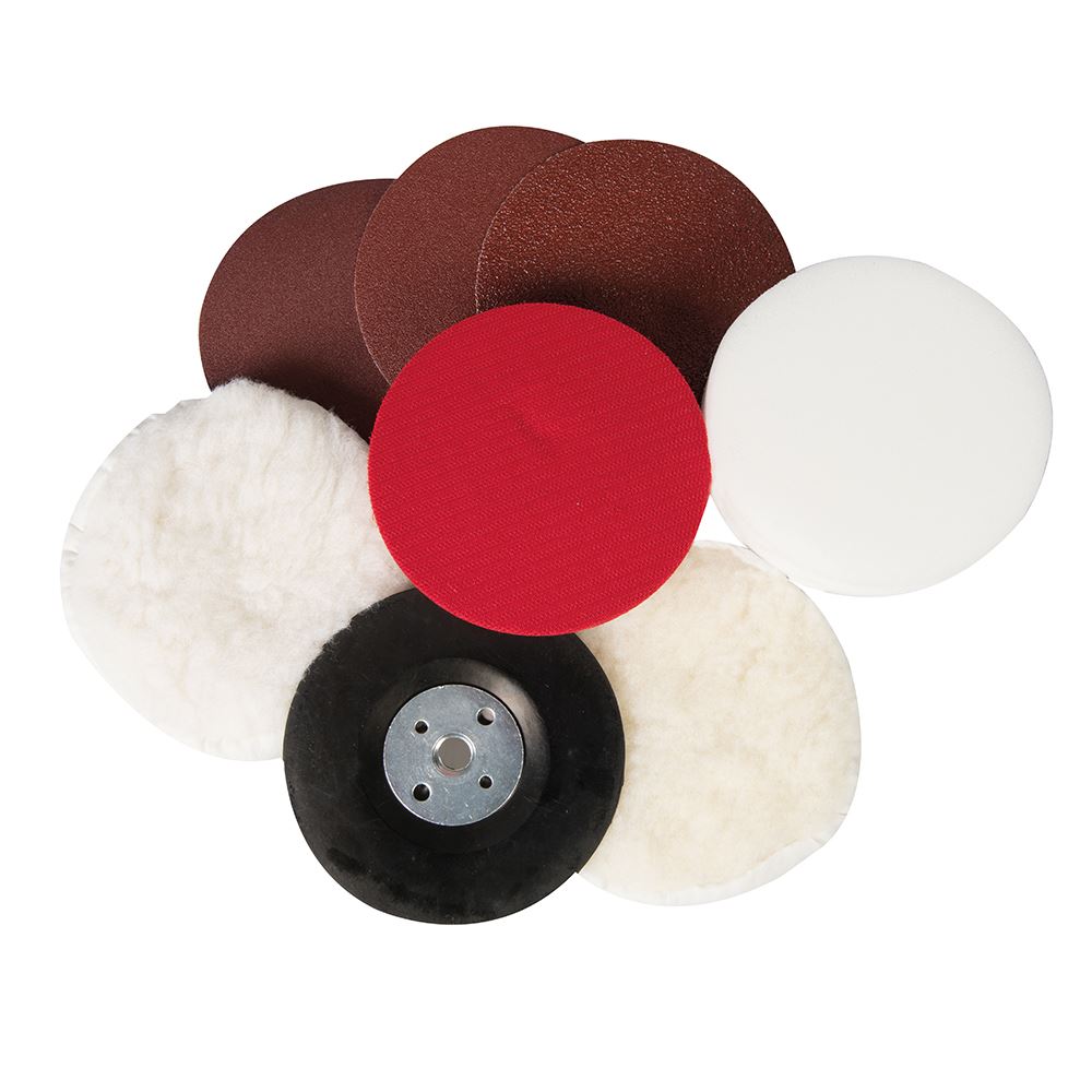 Silverline 8-Piece Sanding & Polishing Kit, 180mm