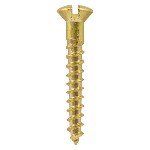 Timco - Skru Kayu Tembaga Pejal - SLOT - Kepala Tinggi (Saiz 8 x 2 - 200 Keping