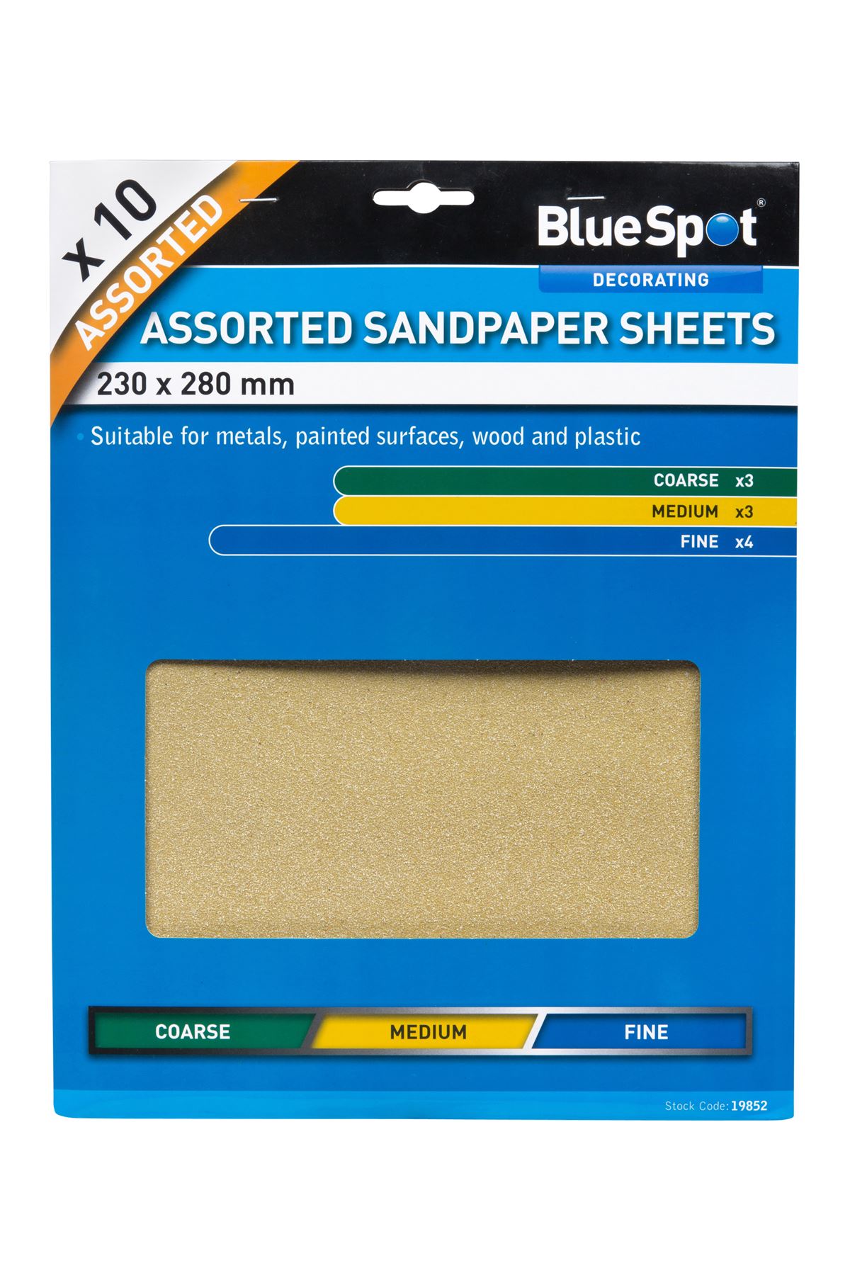 Blue Spot Tools 10-delig schuurpapier set assorti