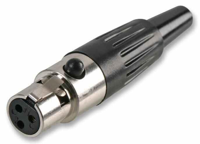 Pro Signal Mini-XLR In-Line Socket, 3-Pin, Gold Plated