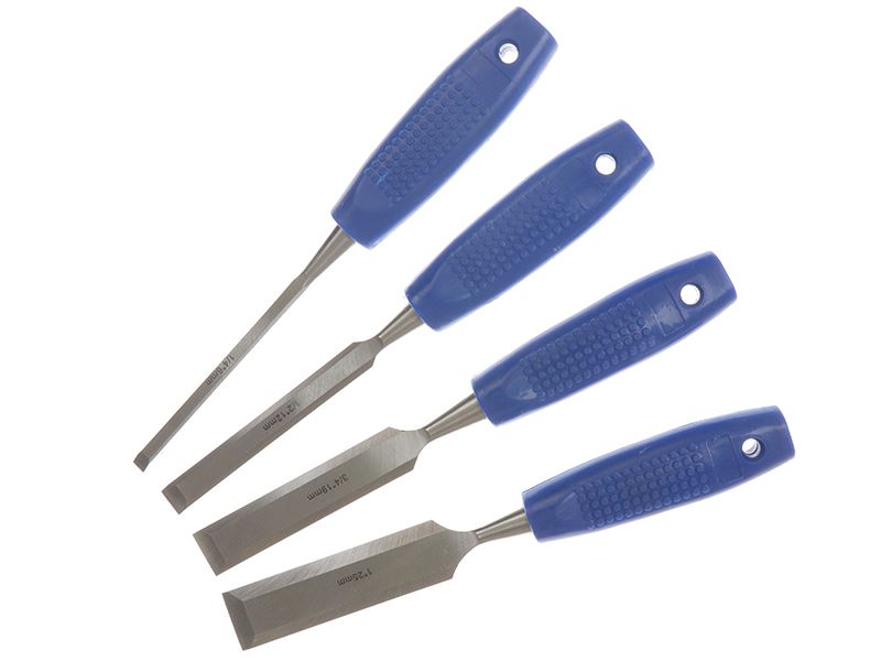 BlueSpot Tools Wood Chisel Set, 4-Piece, Steel, 6-25mm