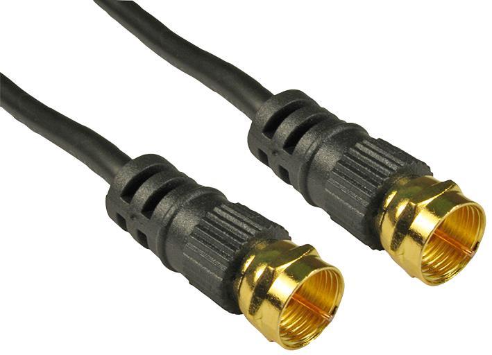 PRO SIGNAL F Plug to F Plug Satellite Lead, Gold Plated, 5m Black