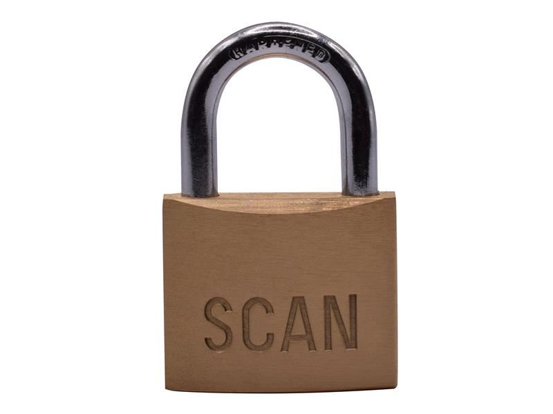 Scan Cadenas à corps en laiton 40mm avec anse en acier et 3 clés