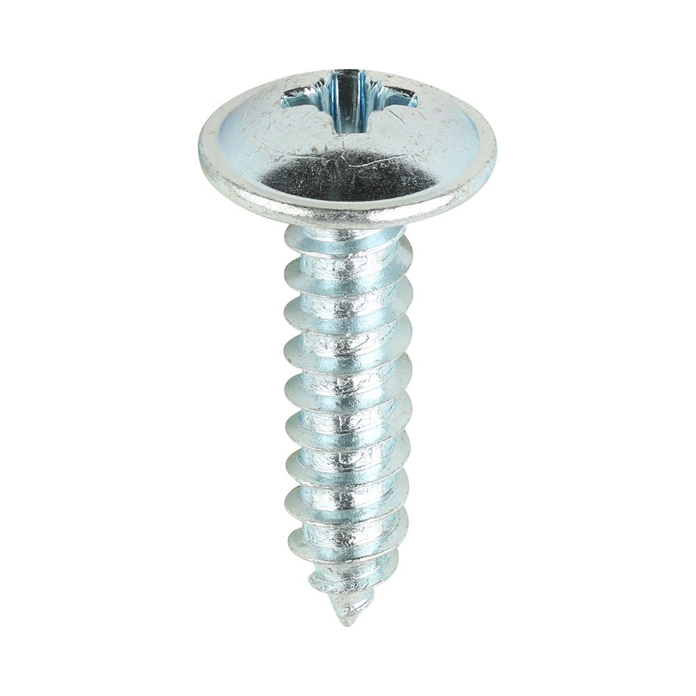 Timco Zinc-Plated Flange Head Self-Tapping Screws, PZ2, Size 10 x 19mm (200pc)