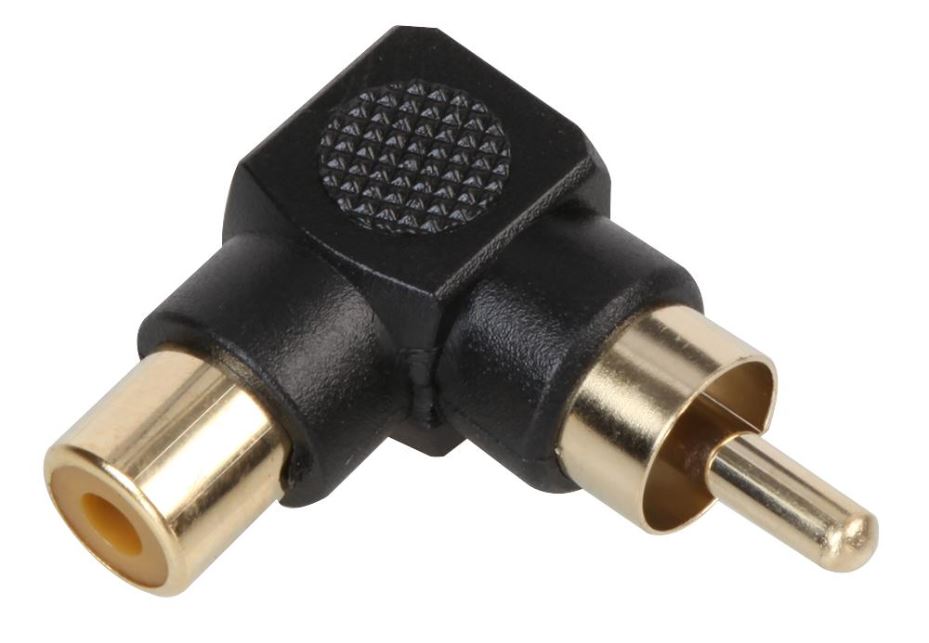 PRO SIGNAL Adattatore RCA/Phono a 90° Placcato Oro, Nero