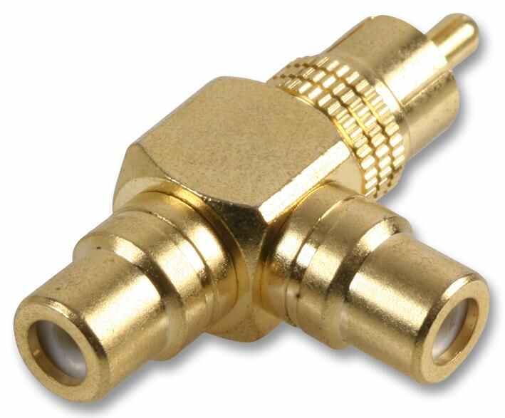 PRO SIGNAL Adattatore RCA 2 a 1 Dorato