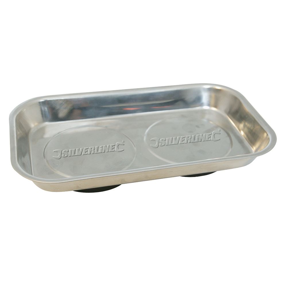 Silverline Magnetic Parts Tray, 150 x 225mm, Stainless Steel