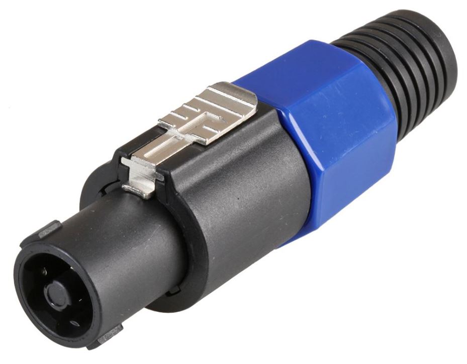PRO SIGNAL 4-Pole Circular Inline Speaker Plug, Nickel Plated