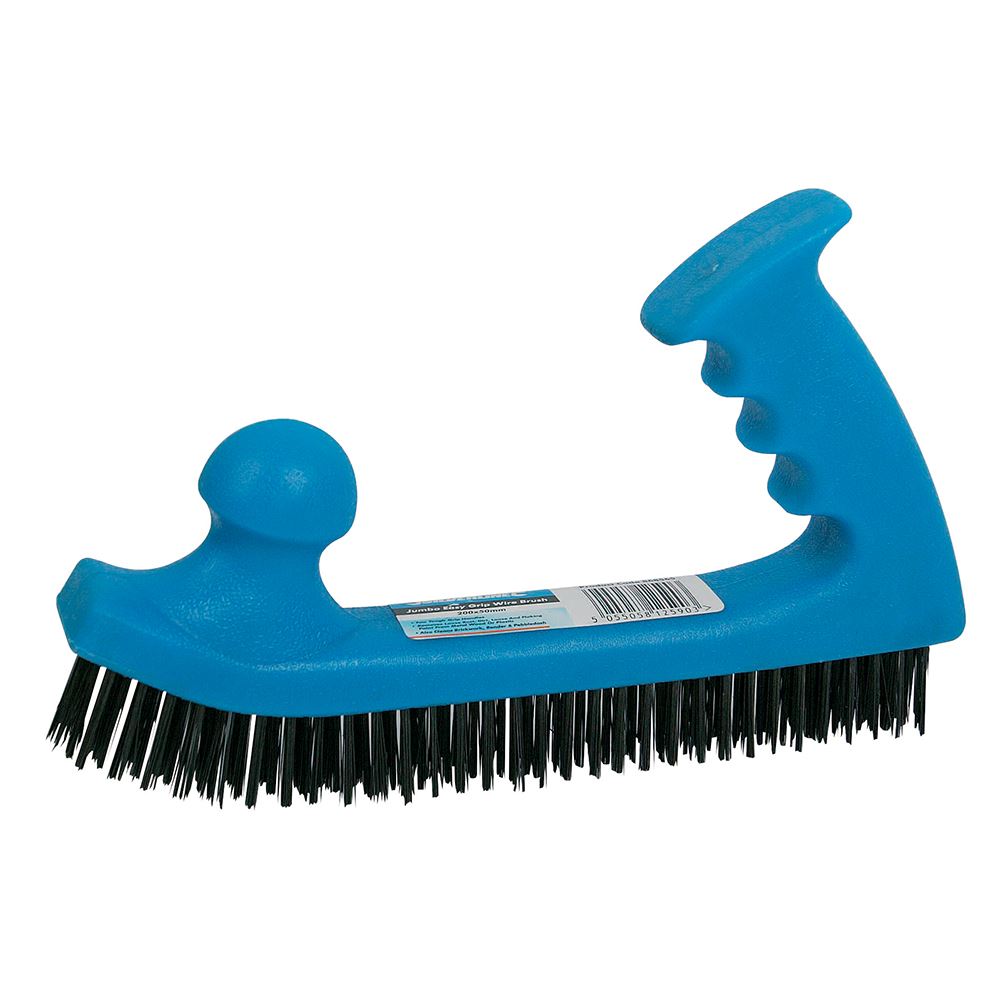 Silverline Jumbo Wire Brush 200 x 50mm with Easy Grip Handle