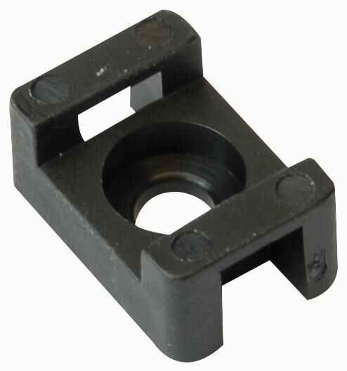 PARTEX M3 Screw Mount Cable Tie Base, 4.8mm, Black, 100 Pack