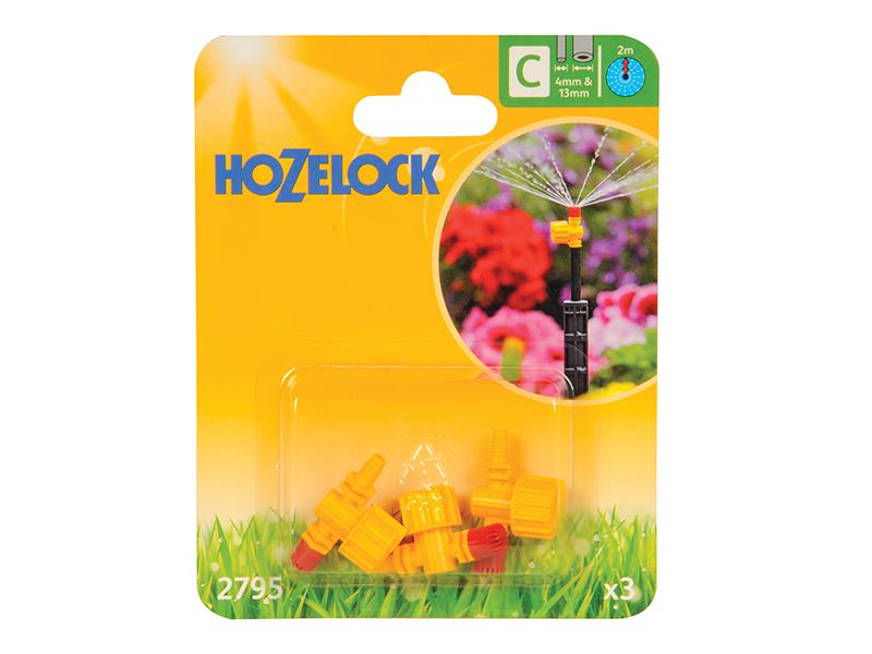 Hozelock 2795 Aspersor Micro Ajustável 360° - Pacote de 3