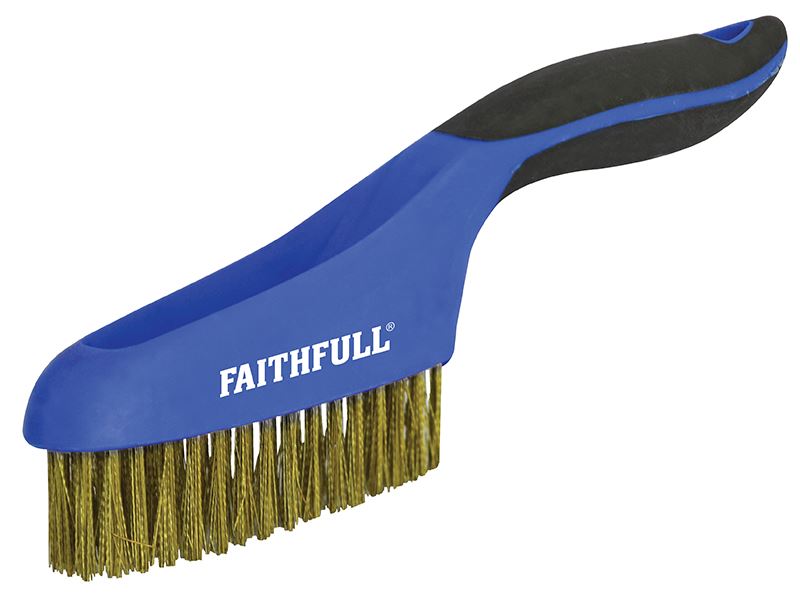 Faithfull 소프트 그립 스크래치 브러스, 황동, 4 x 16 열