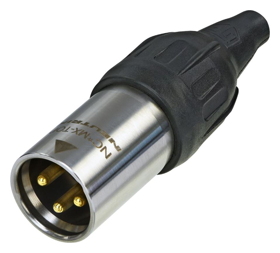 NEUTRIK XLR Plug, 3-Pole, IP65, 16A, Gold Contacts