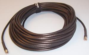 VDC Satellite Lead, F Plug to F Plug, CT100 Coaxial Cable, 15m, Black