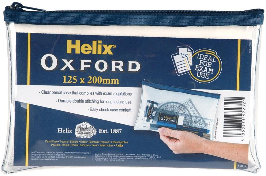 HELIX Oxford - Trousse transparente en PVC, 200x125mm
