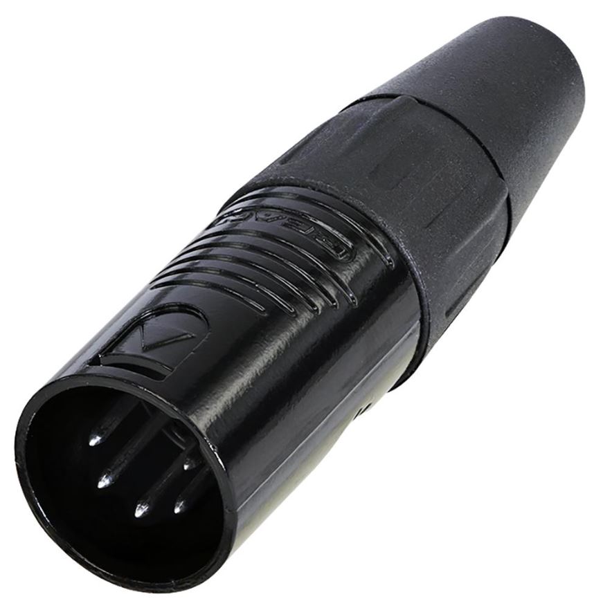 Fiche XLR 5 pôles REAN RC5M-B, Noir, Contacts Argentés