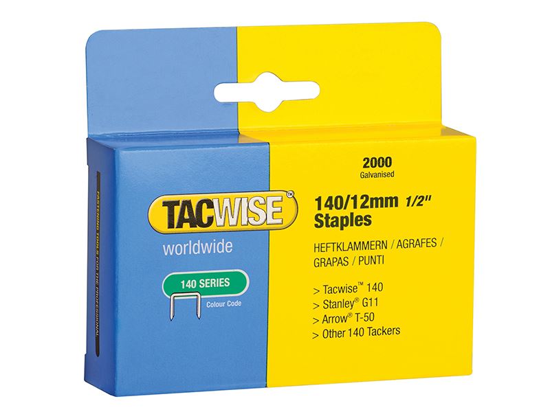 Tacwise Heavy-Duty Staples 12mm T50/G Type (Pack of 2000)