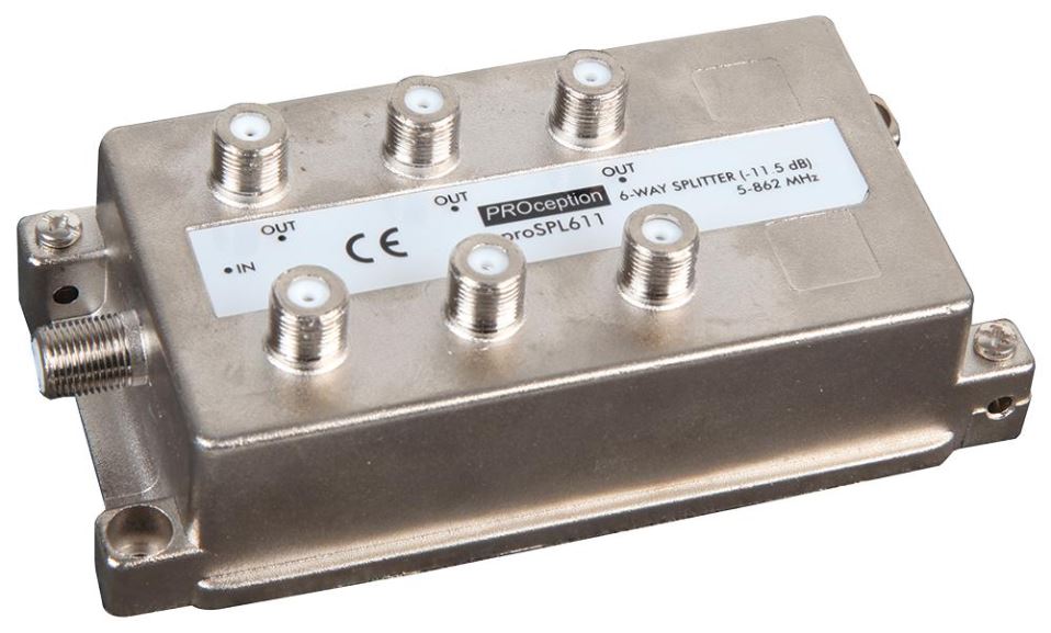 BLAKE UK PROception 6-Way Splitter/Combiner, 11.5dB Loss