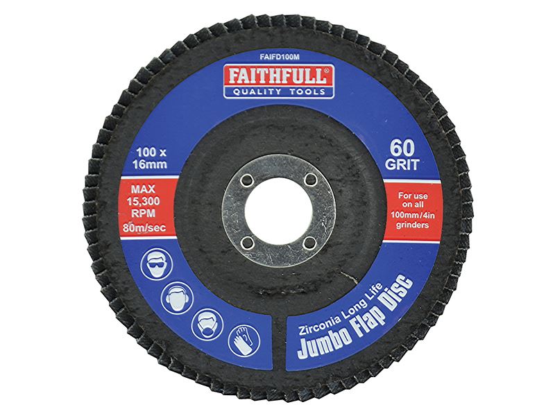 Faithfull Disco a Lembi Abrasivo Jumbo 100mm Grana Media