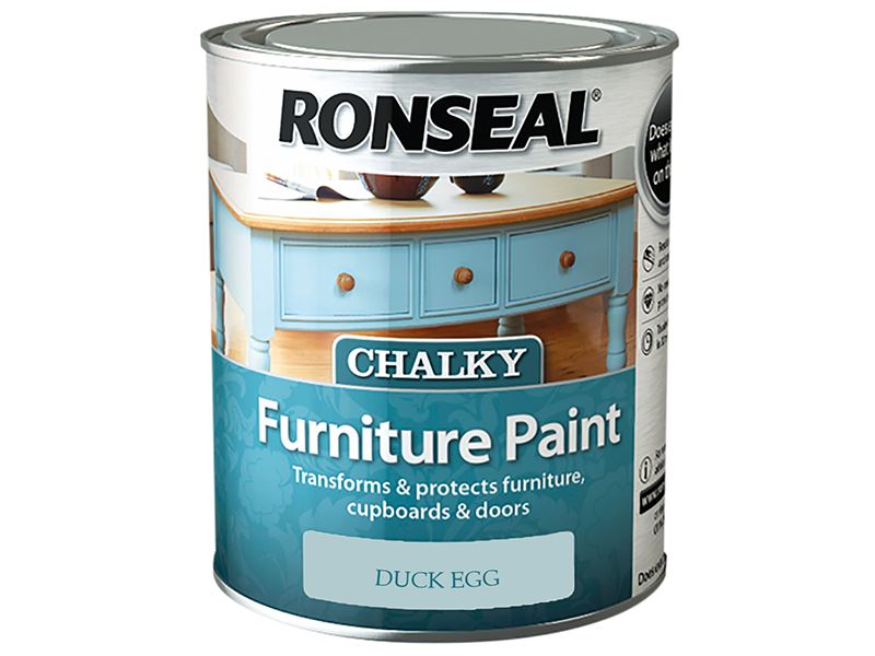 Ronseal Peinture Meubles Effet Craie - Bleu Canard, 750ml